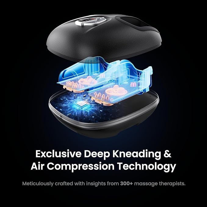 Renpho Foot Massager with Heat & Remote 2025 Model. - Black