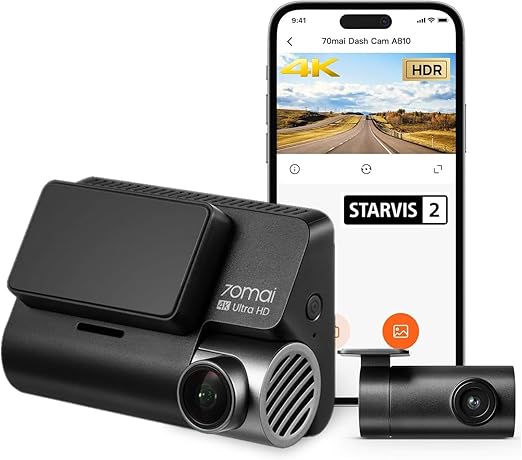 70mai Dash Cam A810 (Night Vision, GPS, 4K)