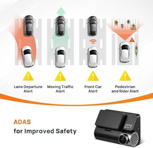 70mai Dash Cam A810 (Night Vision, GPS, 4K) - Black