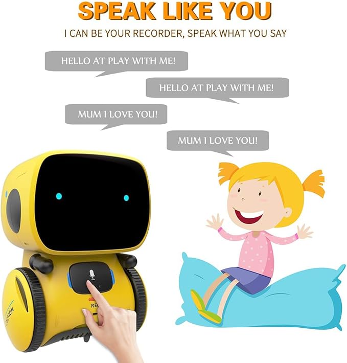 Smart Talking Robot Toy for Kids (AI Voice Model) - Yellow
