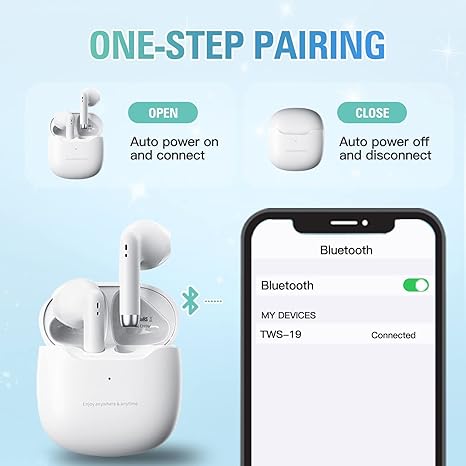 True Wireless Earbuds (Bluetooth 5.x, Noise-Cancelling) - White