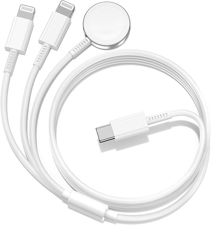 Magnetic 3-in-1 Charging Cable (Mobile + Earbuds + Watch compatible)