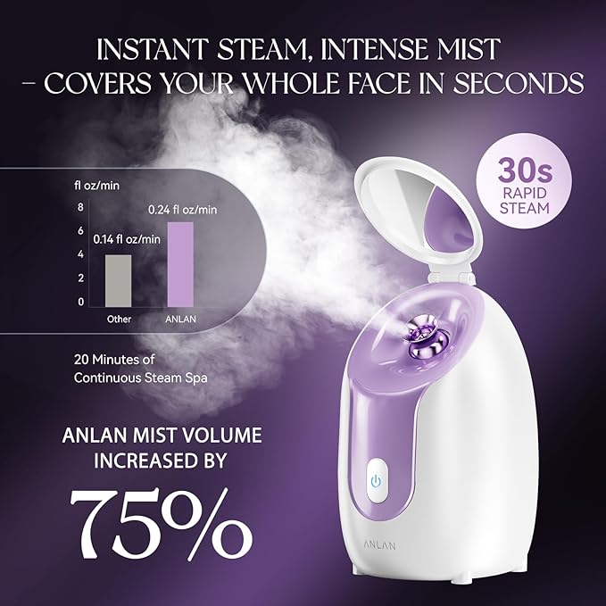ANLAN Facial Steamer Nano Ion Pro - Purple