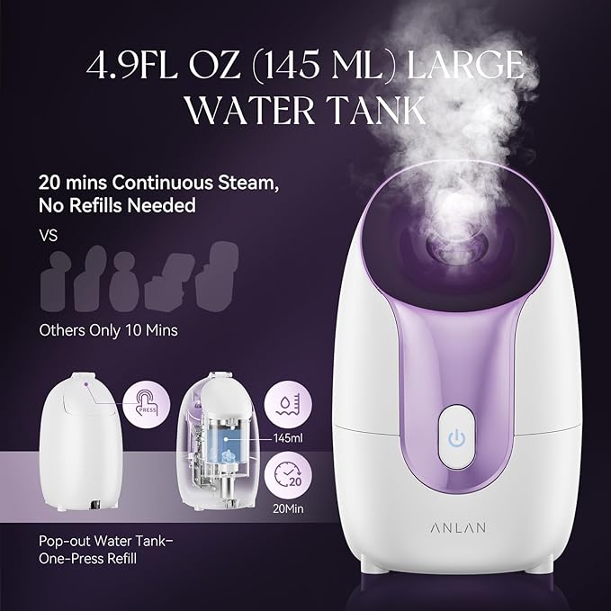 ANLAN Facial Steamer Nano Ion Pro - Purple
