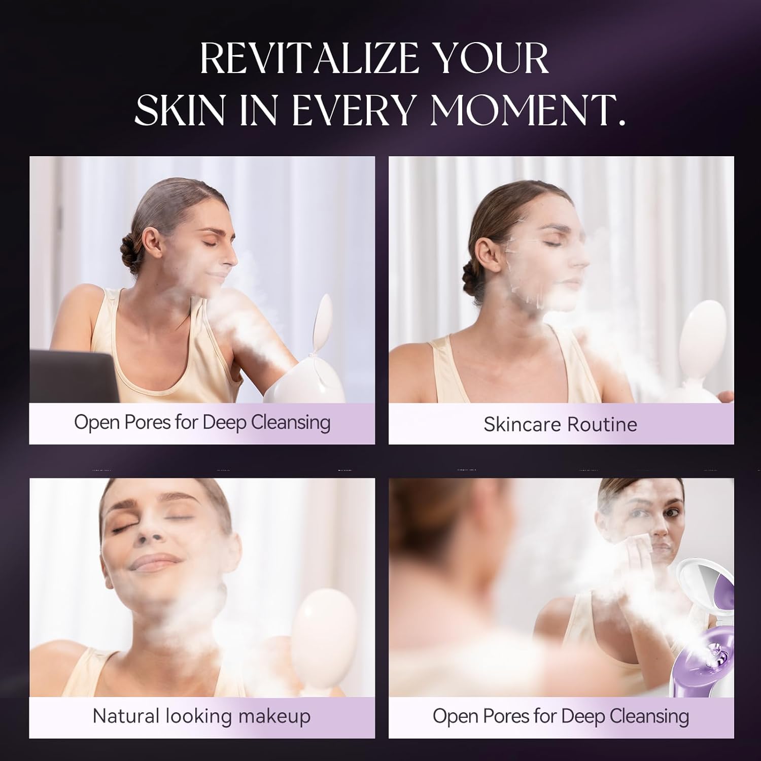 ANLAN Facial Steamer Nano Ion Pro - Purple